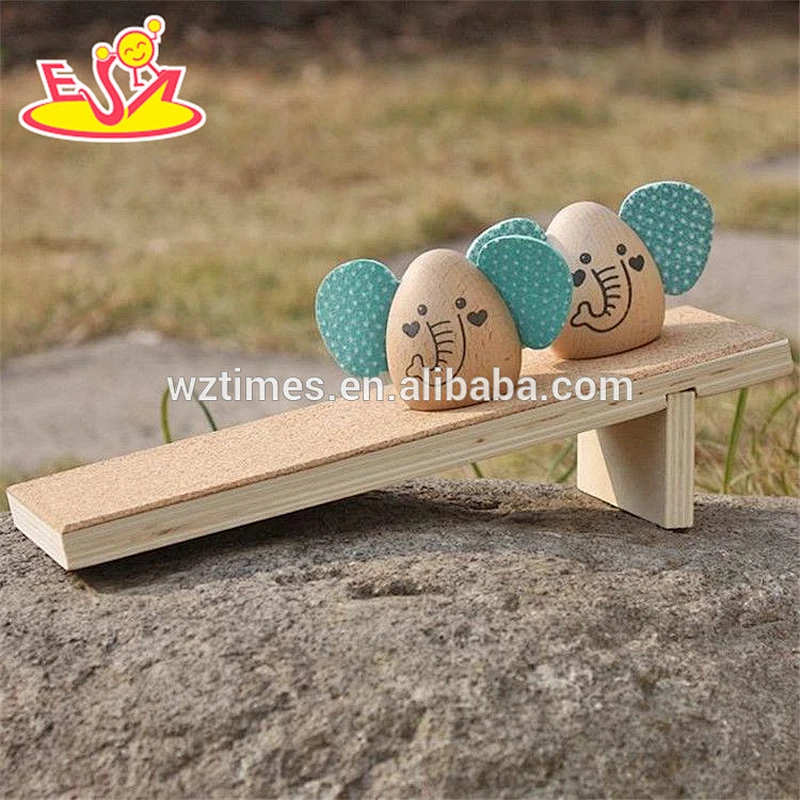 wholesale cartoon elephant shape wooden toys for kids new design animals wooden toys for kids W01B038