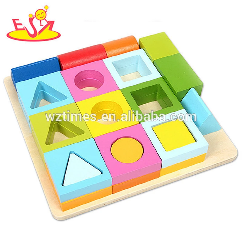 wholesale most popular children's geometric wooden puzzles for sale W13E059