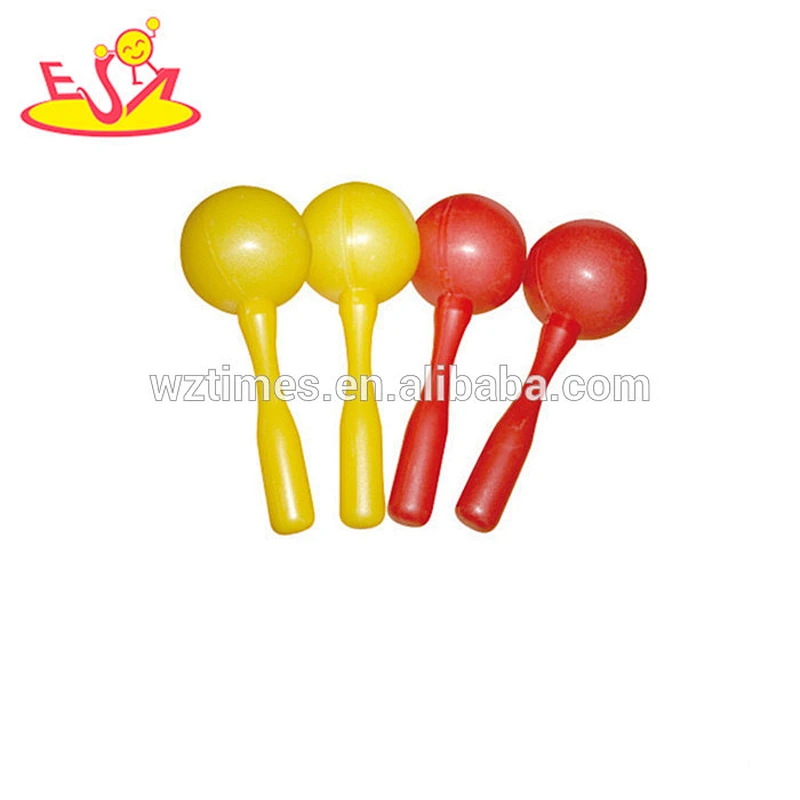 Wholesale cheap baby noise making wooden maracas toy interesting kids wooden maracas toy W07I063