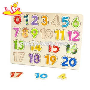 2018 Wholesale wooden puzzle toys funny mini letter puzzle for baby W14B094