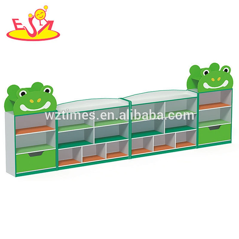 Wholesale kindergarten cabinets wooden kids toy storage high quality wooden kids toy storage W08C199