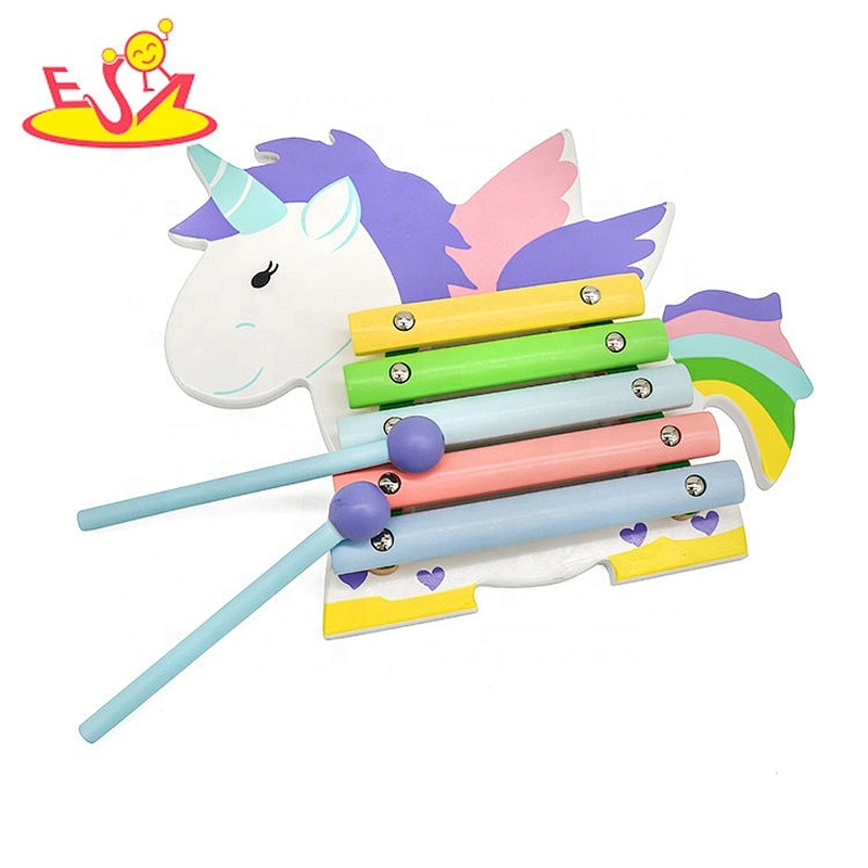 New arrival unicorn shape kids wooden xylophones toy for education W07C085