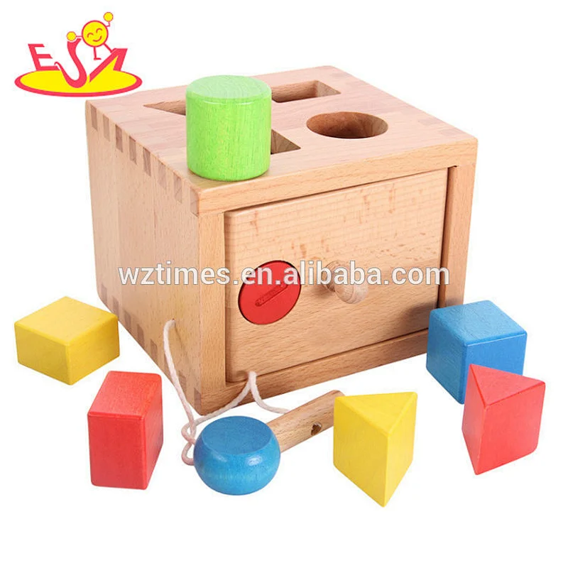 2018 new design educational wooden shape puzzle box toys for kids W12D101
