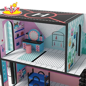 2019 New design pretend play wooden wooden doll mansion for kids W06A375