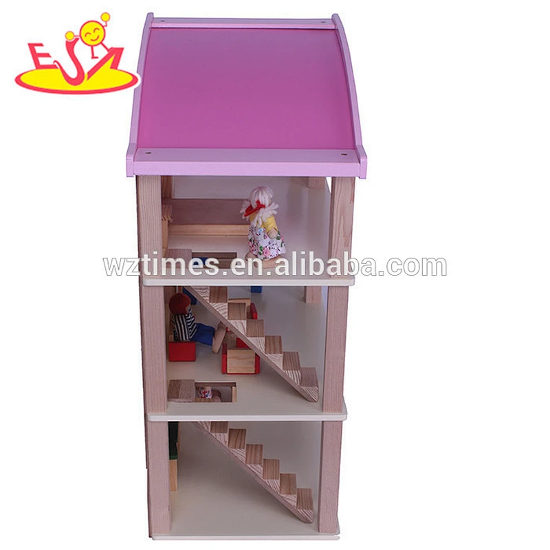 wholesale top fashion baby wooden doll house most popular children wooden doll house W06A128