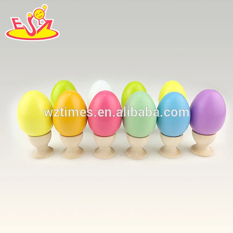 2018 wholesale graffiti wooden easter egg DIY wooden easter egg fashion wooden easter egg W02A139