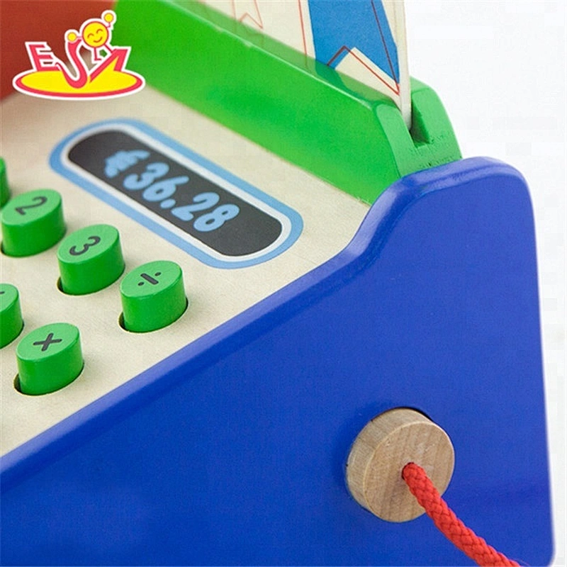 wholesale role play wooden cash register toy popular children wooden cash register for education W10A007