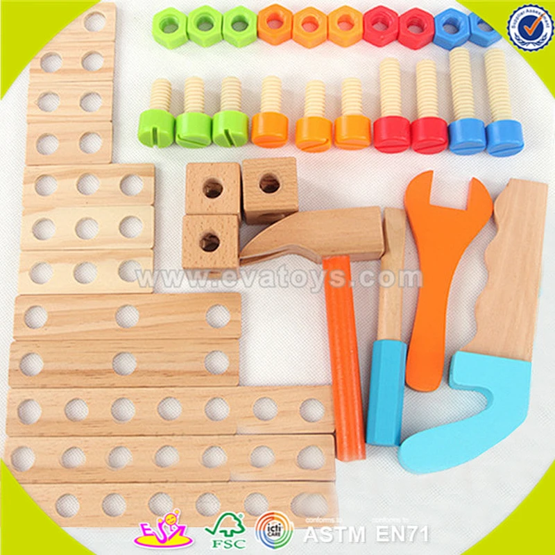 wholesale design multi-function wooden tool toy,educational kids wooden tool toy,top quality wooden tool toy W03D030