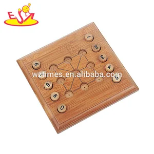 Wholesale vintage style wooden square sudoku toy for skill training W11C046