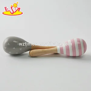 Wholesale hottest sale wooden maracas sand ball toy for musical gift W07I127