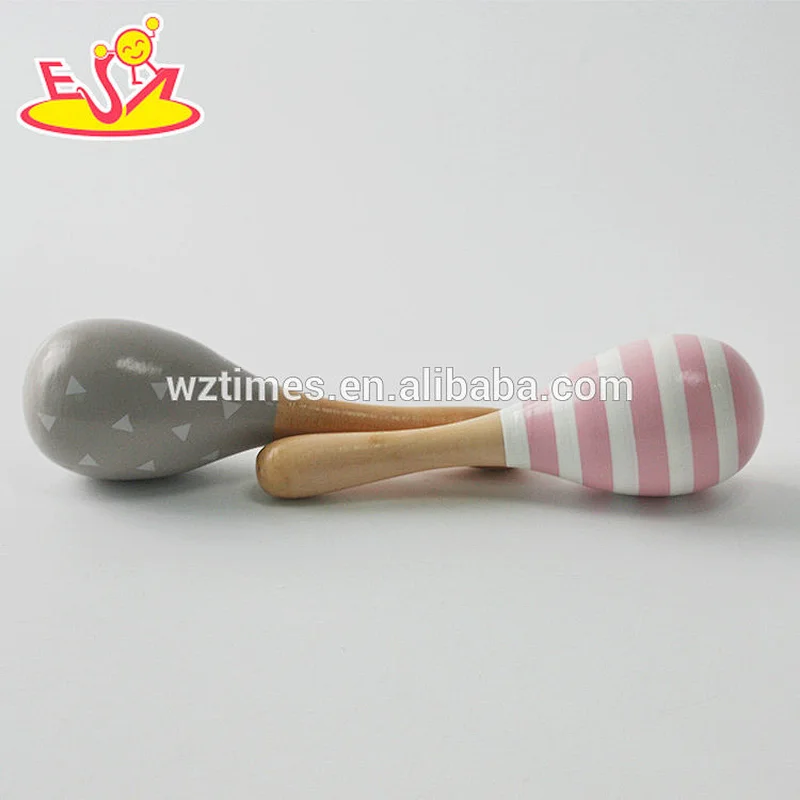 Wholesale hottest sale wooden maracas sand ball toy for musical gift W07I127