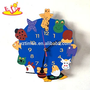 wholesale fashion hot air balloon shaped wooden modern clock for sale W14K041