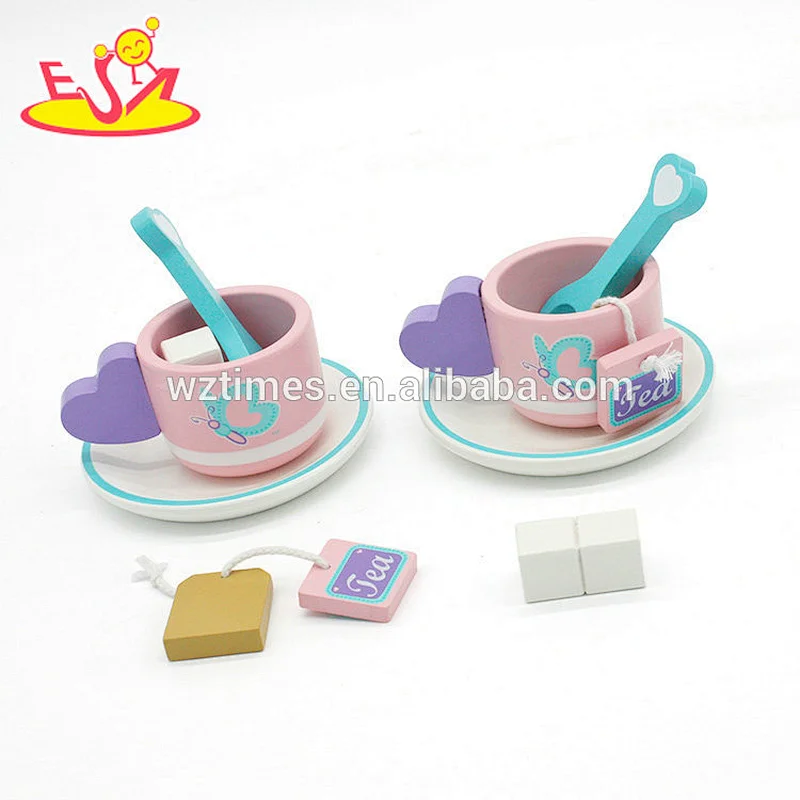 New arrived pretend play wooden toy tea set for kids W10B197