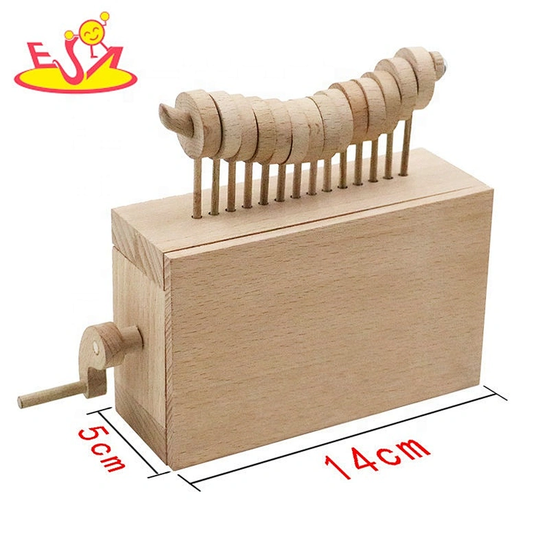 high quality children diy wooden wind up music box for education W07B072