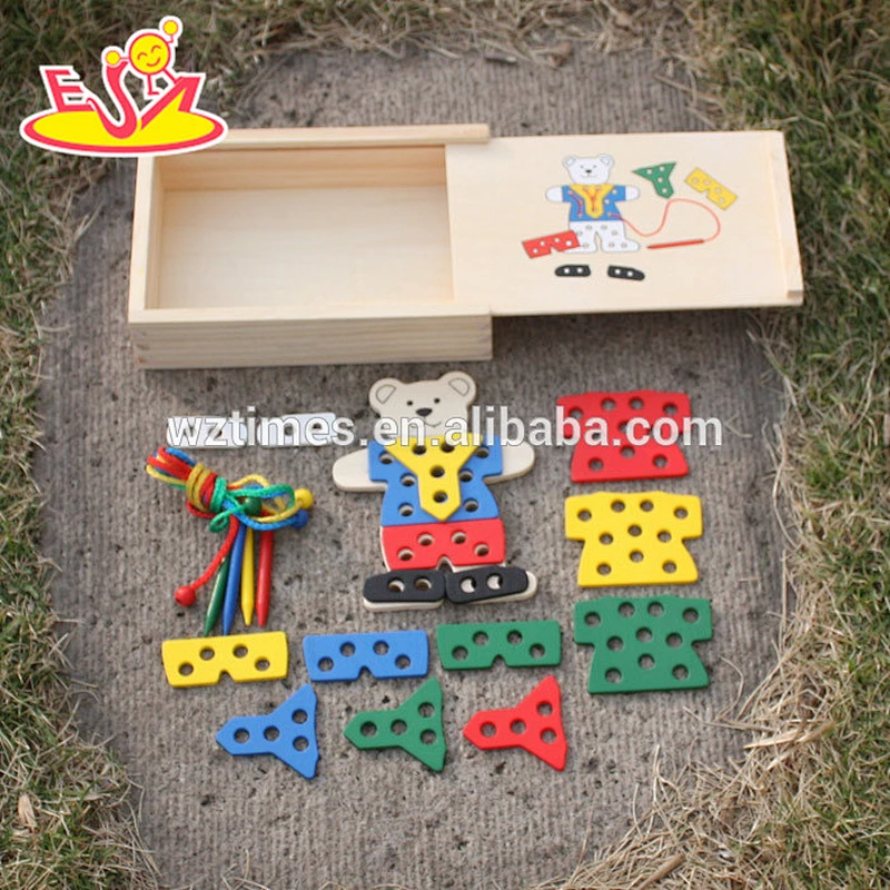 2018 venta al por mayor de madera diy juguetes educativos bebé de madera diy juguetes educativos threading diy juguetes de madera educativos W11E052