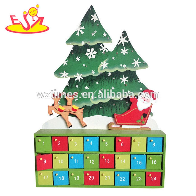 2018 wholesale wooden christmas calendar cartoon wooden christmas calendar decorative wooden christmas calendar W02A170