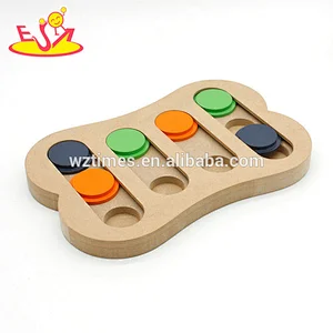 Wholesale top fashion interactive wooden puzzle feeder toy for colorful W06F067