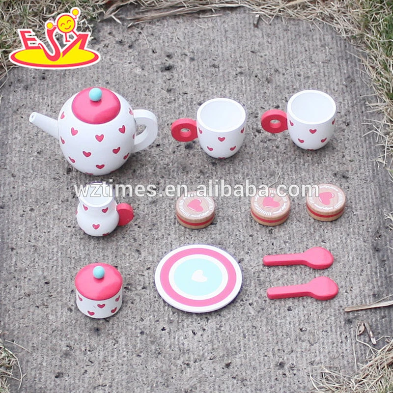 2018 wholesale baby wooden toy tea set, kids kitchen wooden toy tea set, funny children wooden toy tea set W10D120