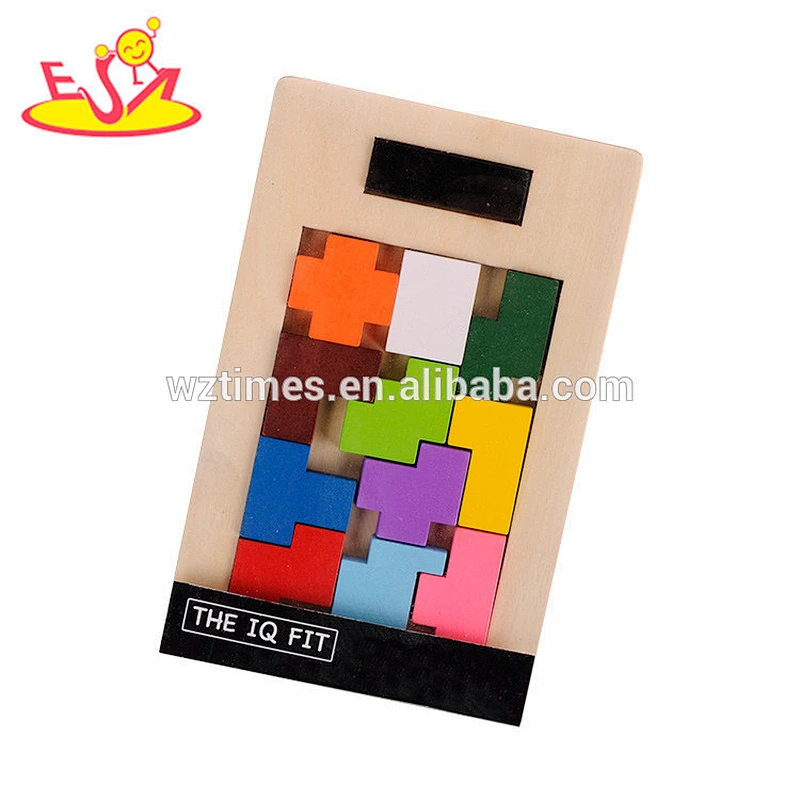 Wholesale unique colorful wooden Tetris toy for children W14A174