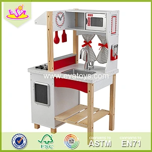 Wholesale fun cooking toy role play wooden kitchen set toy for children W10C256