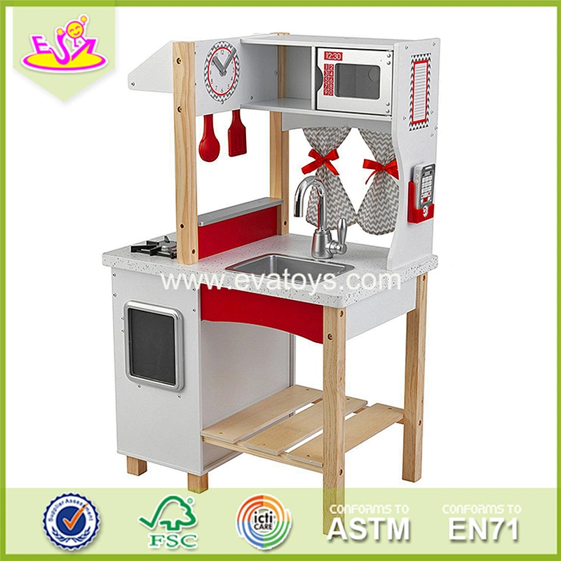 Wholesale fun cooking toy role play wooden kitchen set toy for children W10C256