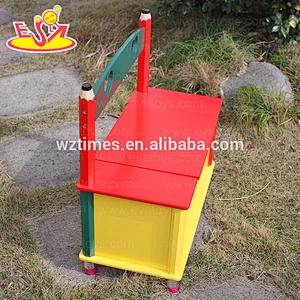 Wholesale customize baby wooden storage box bench used to sit and placing items W08C093