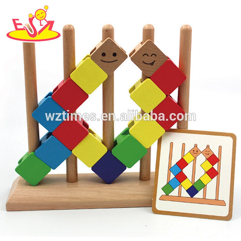 Wholesale interesting wooden building blocks toy special kids wooden building blocks toy colorful building blocks toy W13D097