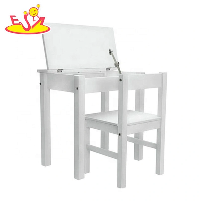 High quality children wooden white table and chairs for wholesale W08G275
