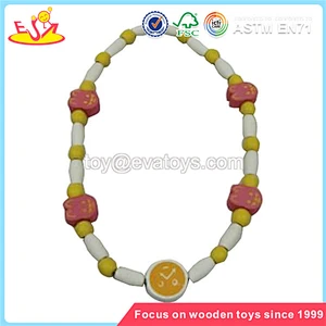 2018Wholesale new beautiful baby wooden necklace beads toy W11E028