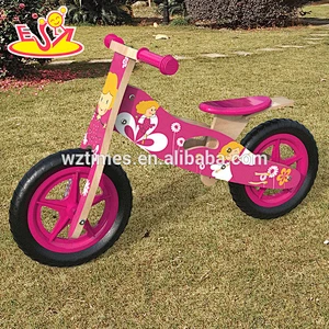 Hottest cartoon wooden girls balance bike for toddlers training W16C173