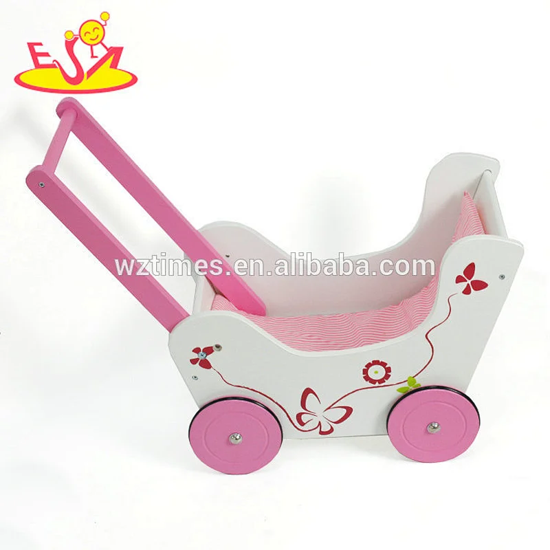 New hottest baby push along toys wooden dolls pram for for children 3+ W16E085