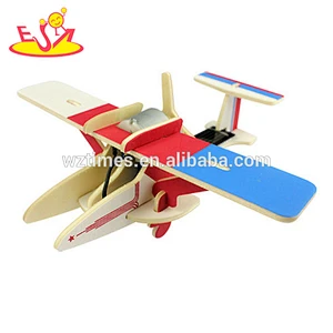 2018 juguetes de madera para juguetes de construcción al por mayor para niños pequeños nuevo diseño 3d aviones de madera para niños pequeños W03B065