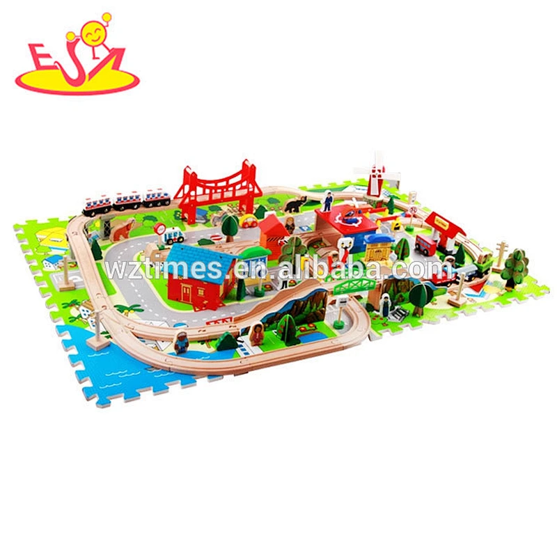 high quality kids wooden toy train tracks for wholesale W04C059