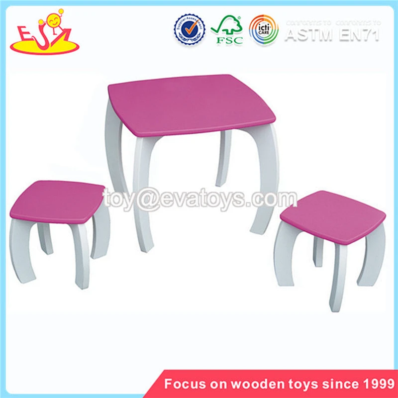 Wholesale brand new most popular wooden blue children table set WO8G095