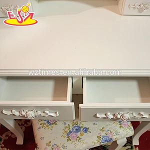 2018 New design wooden make up vanity, white solid wooden make up vanity, best design wooden make up vanity W08H059