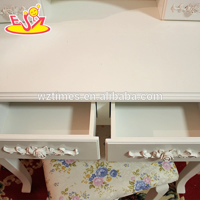 2018 New design wooden make up vanity, white solid wooden make up vanity, best design wooden make up vanity W08H059