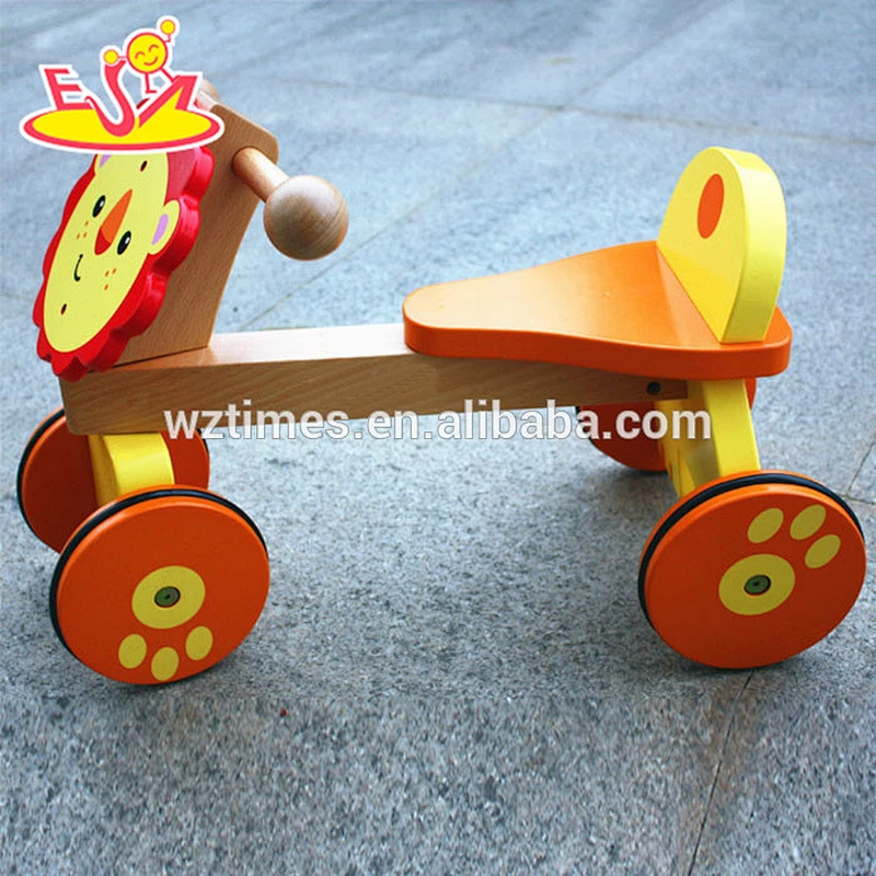 2018 wholesale kids wooden lion toy car fashion children wooden lion toy car hot sale wooden lion toy car W16A025