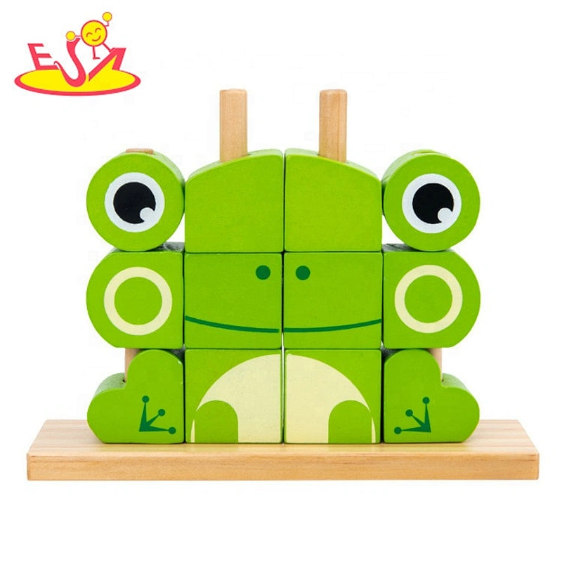 2020 New arrival educational wooden fox block for children W13D271