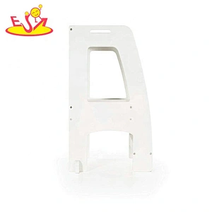 Customize white wooden two step stool for kids W08G280