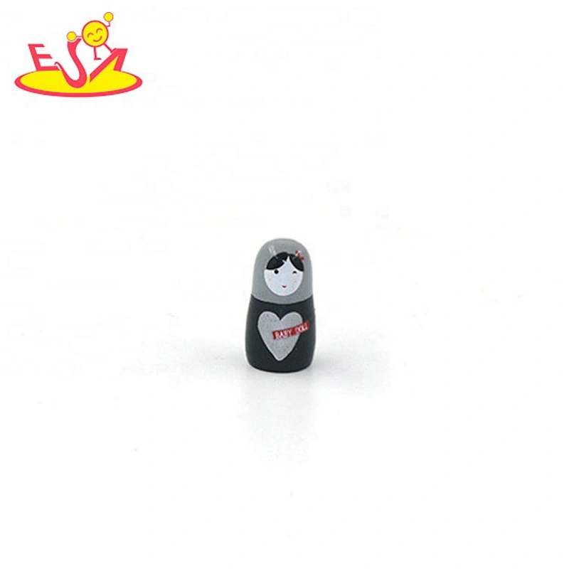 2020 New released black wooden russian stackable dolls for girls W06D139
