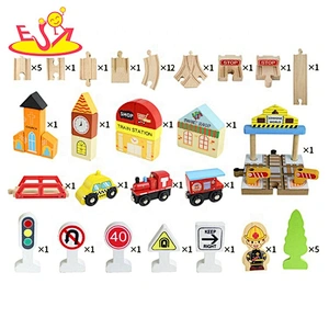 2020 New arrival small wooden railway trains for children W04C190
