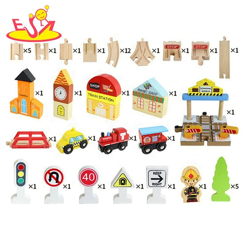 2020 New arrival small wooden railway trains for children W04C190
