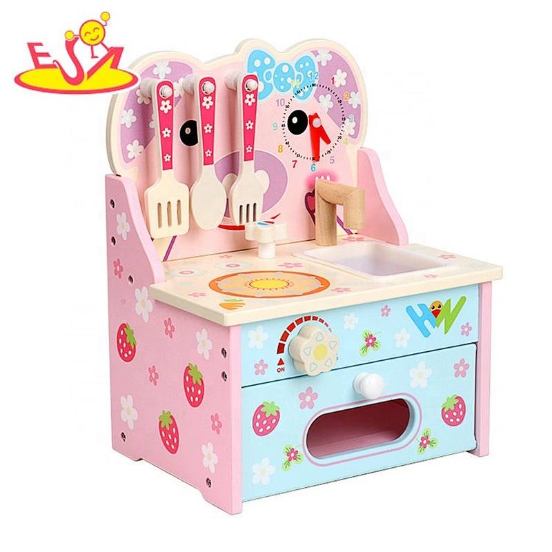 2020 wholesale cheap small wooden toy kitchen set for kids W10C523