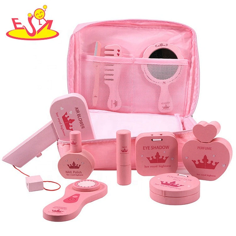 2020 New released pretend play wooden toy makeup set for kids W10D276