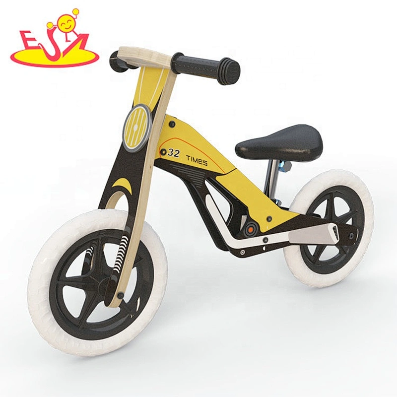 2020 high quality yellow wooden toddler push bike with low orders W16C295
