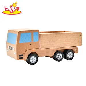 cute wooden vehicle handicrafts decoration road roller street car toy for kids W04A463