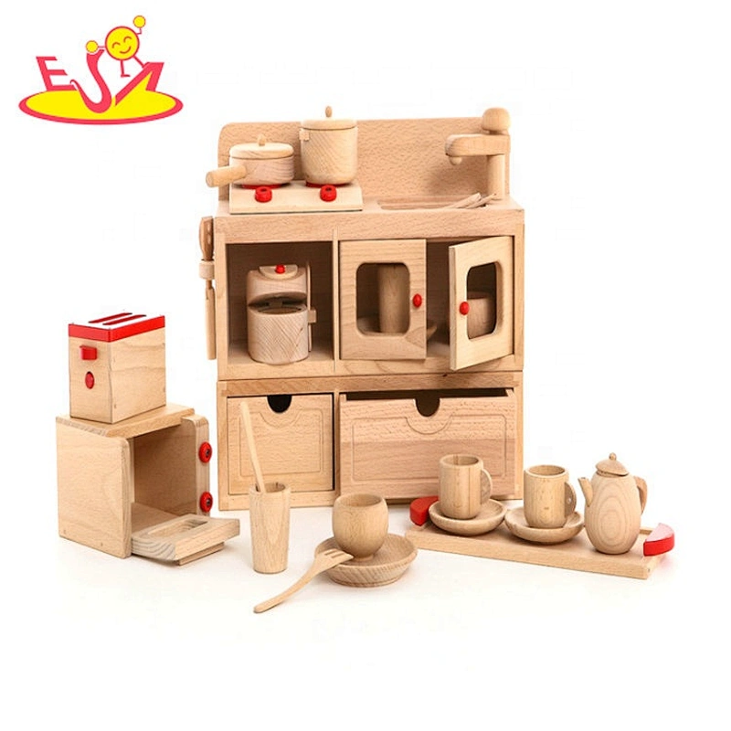 2020 New arrival pretend kids wooden toy kitchen for wholesale W10C532