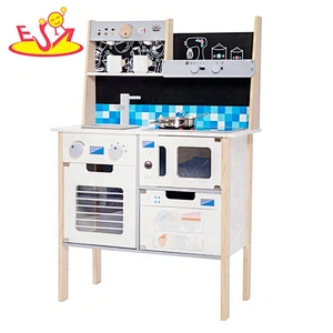Free logo 2020 top sale wooden pretend play kitchen for toddlers W10C505