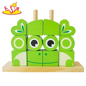 2020 New arrival educational wooden animal shape blocks for kids W13D268