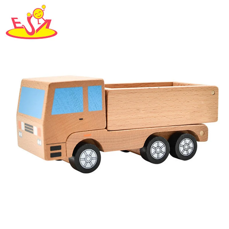 Wholesale solid wood new design Mini wooden truck car toy for toddler W04A461